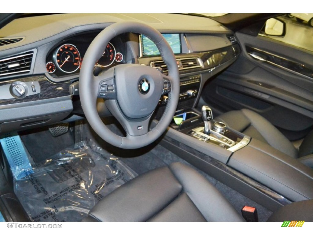 Black Interior 2014 BMW 7 Series 740i Sedan Photo #84797663