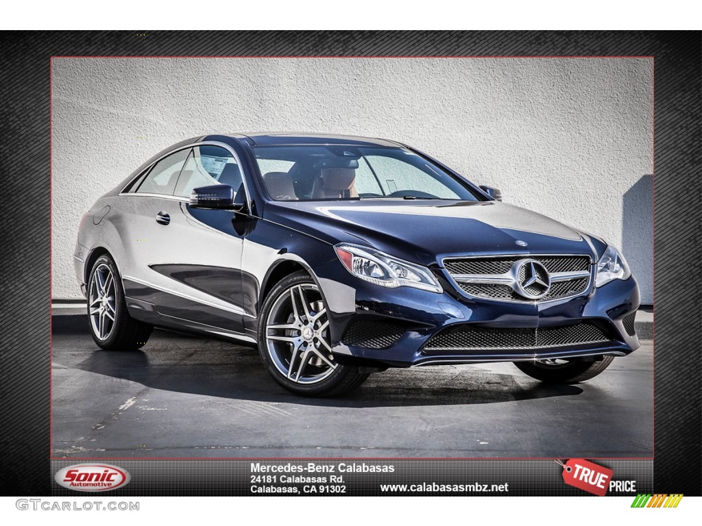 2014 E 350 Coupe - Lunar Blue Metallic / Natural Beige/Black photo #1