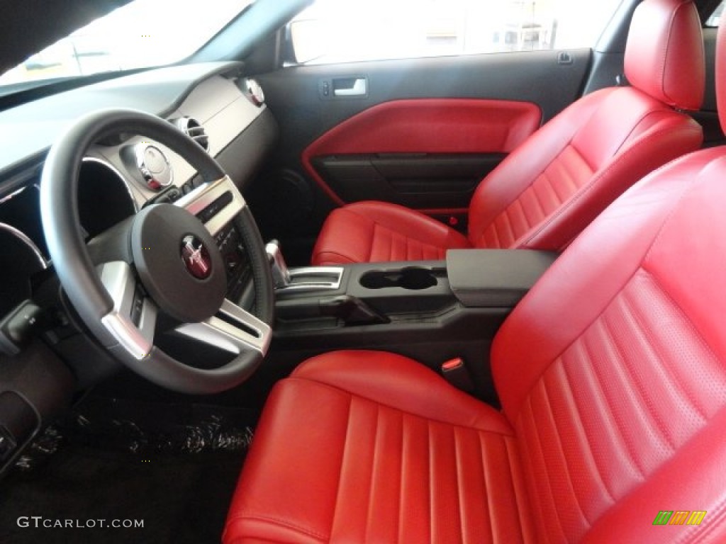 2007 Mustang GT Premium Coupe - Tungsten Grey Metallic / Black/Red photo #3