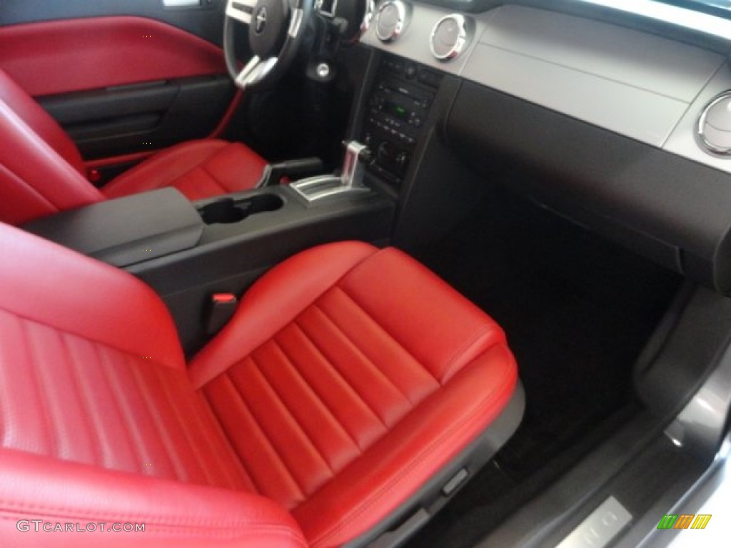 2007 Mustang GT Premium Coupe - Tungsten Grey Metallic / Black/Red photo #10