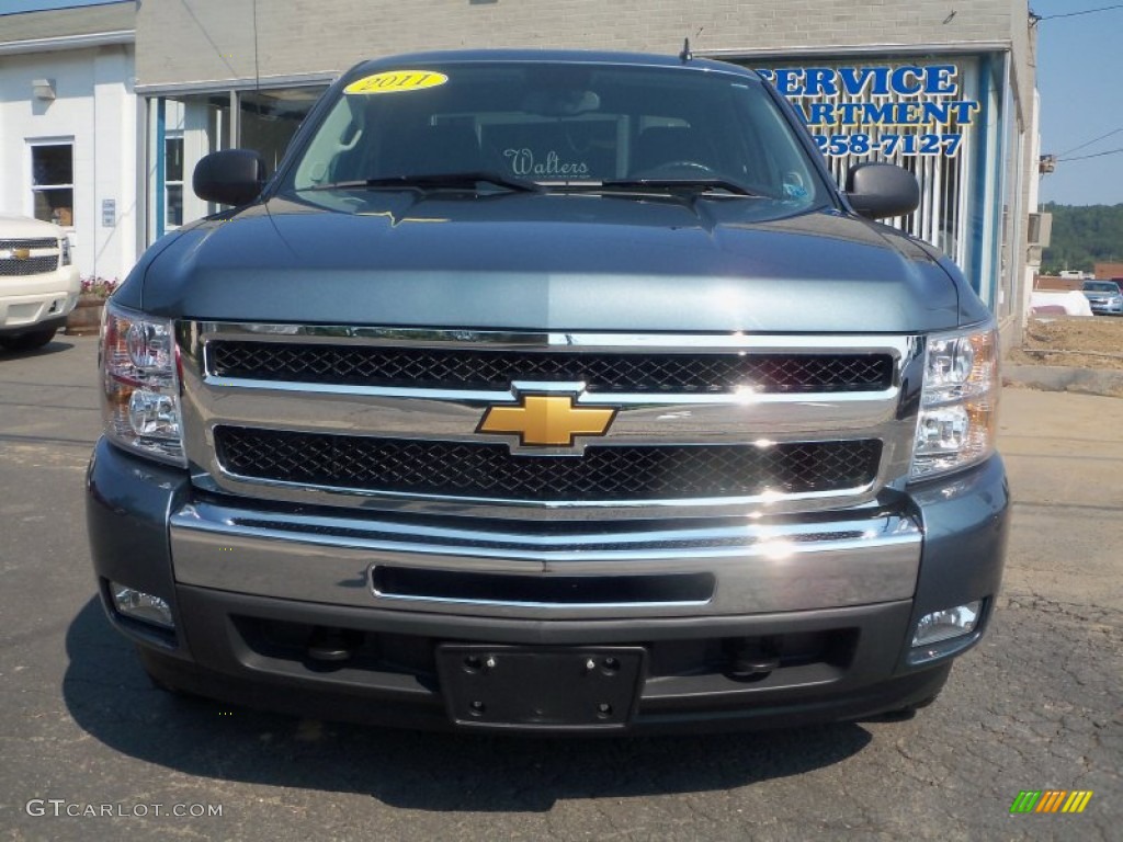 2011 Silverado 1500 LT Crew Cab 4x4 - Blue Granite Metallic / Ebony photo #2