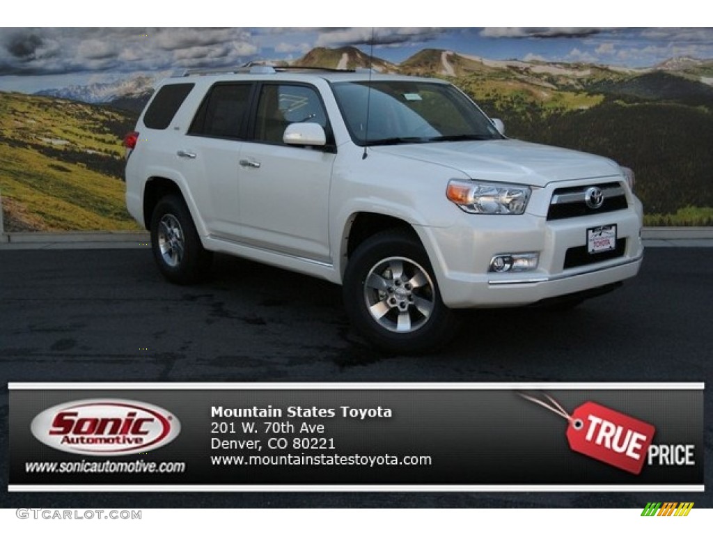 2013 4Runner SR5 4x4 - Blizzard White Pearl / Beige photo #1