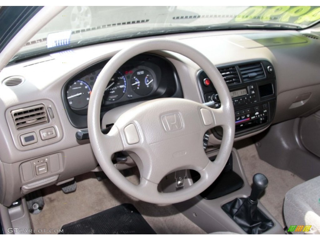1997 Honda Civic LX Sedan Beige Dashboard Photo #84804847