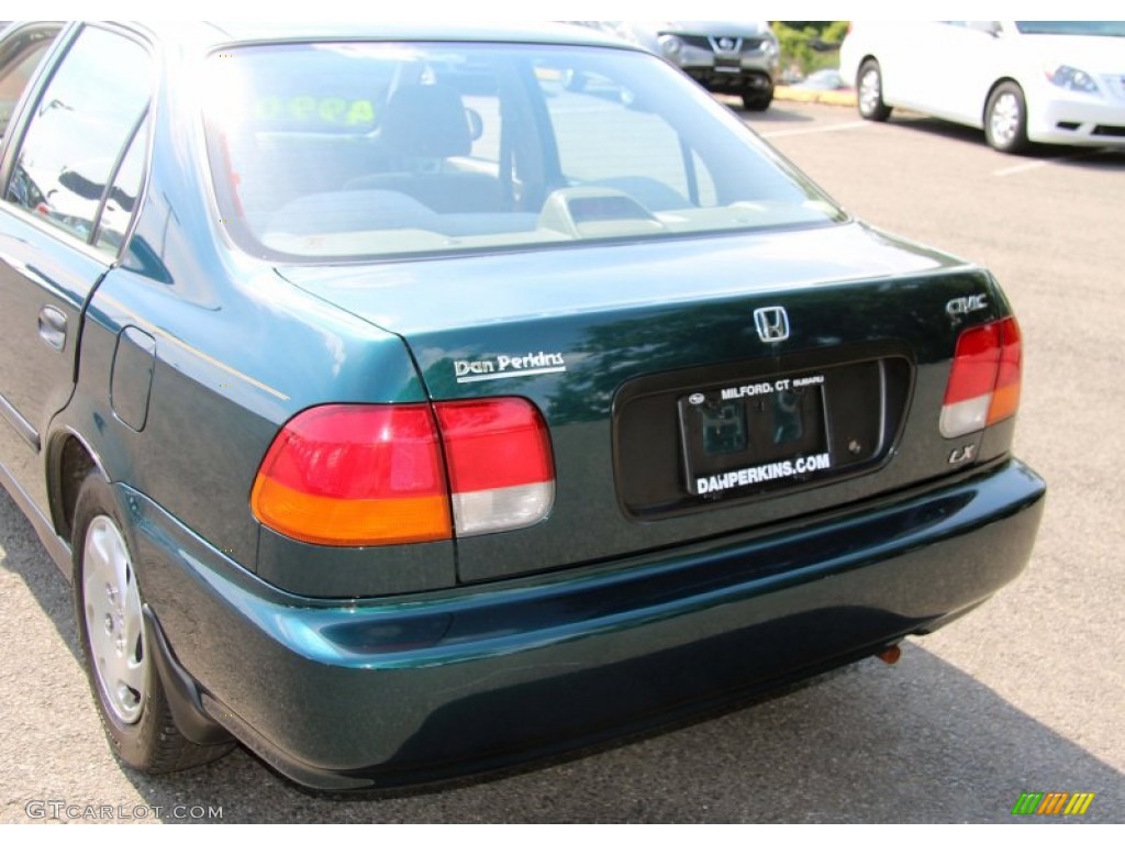 1997 Civic LX Sedan - Cypress Green Metallic / Beige photo #7