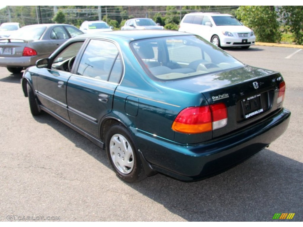 1997 Civic LX Sedan - Cypress Green Metallic / Beige photo #10