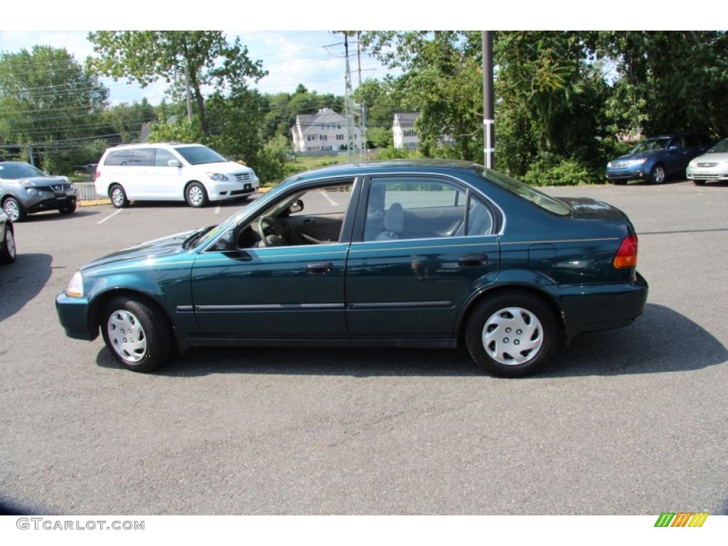 1997 Civic LX Sedan - Cypress Green Metallic / Beige photo #11