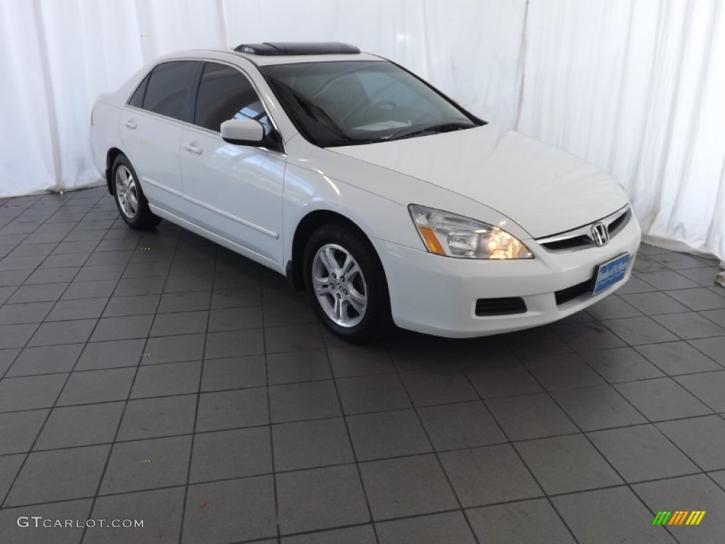 2007 Accord EX-L Sedan - Taffeta White / Ivory photo #1