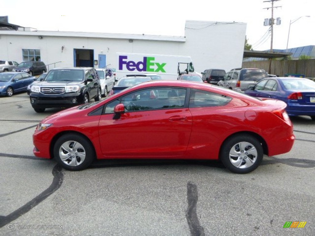 2013 Civic LX Coupe - Rallye Red / Gray photo #6