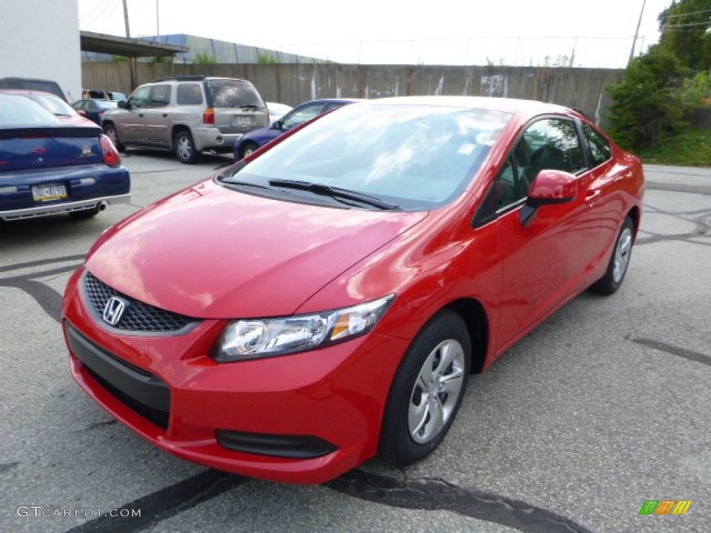2013 Civic LX Coupe - Rallye Red / Gray photo #7