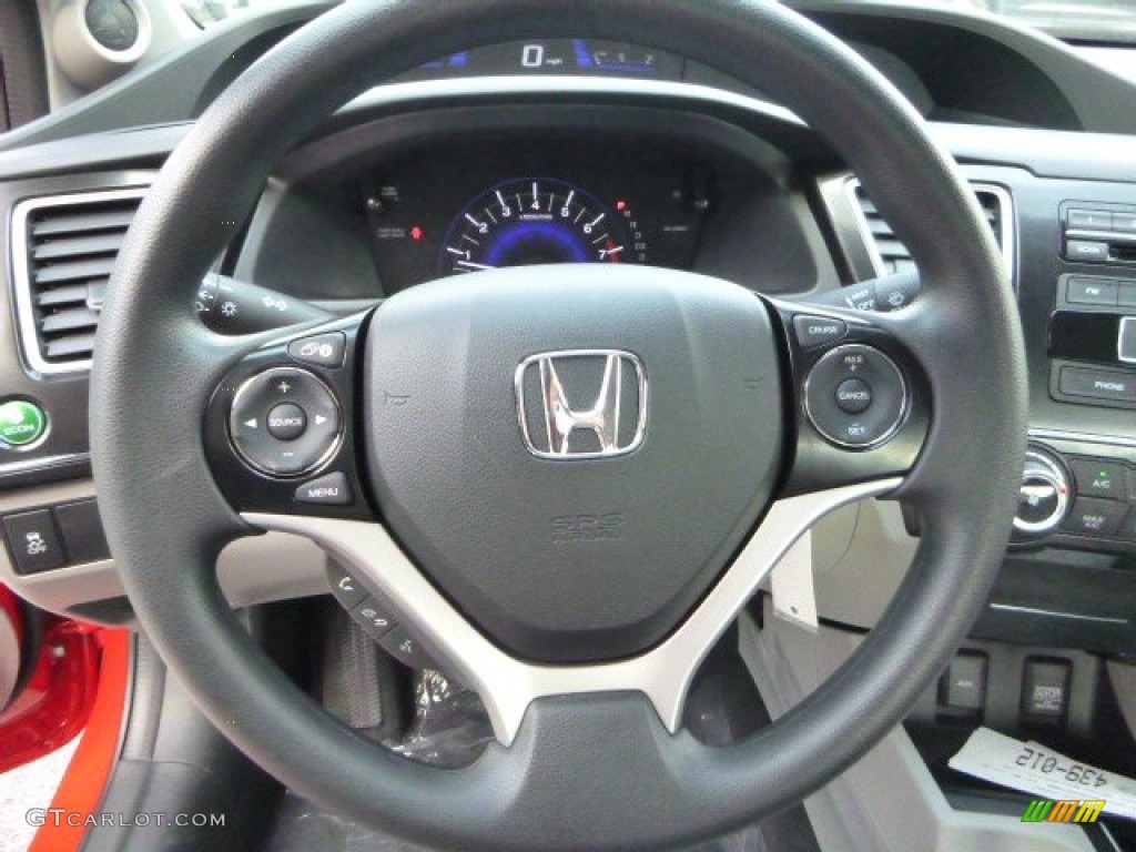 2013 Civic LX Coupe - Rallye Red / Gray photo #15