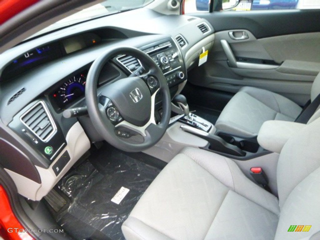 2013 Civic LX Coupe - Rallye Red / Gray photo #17