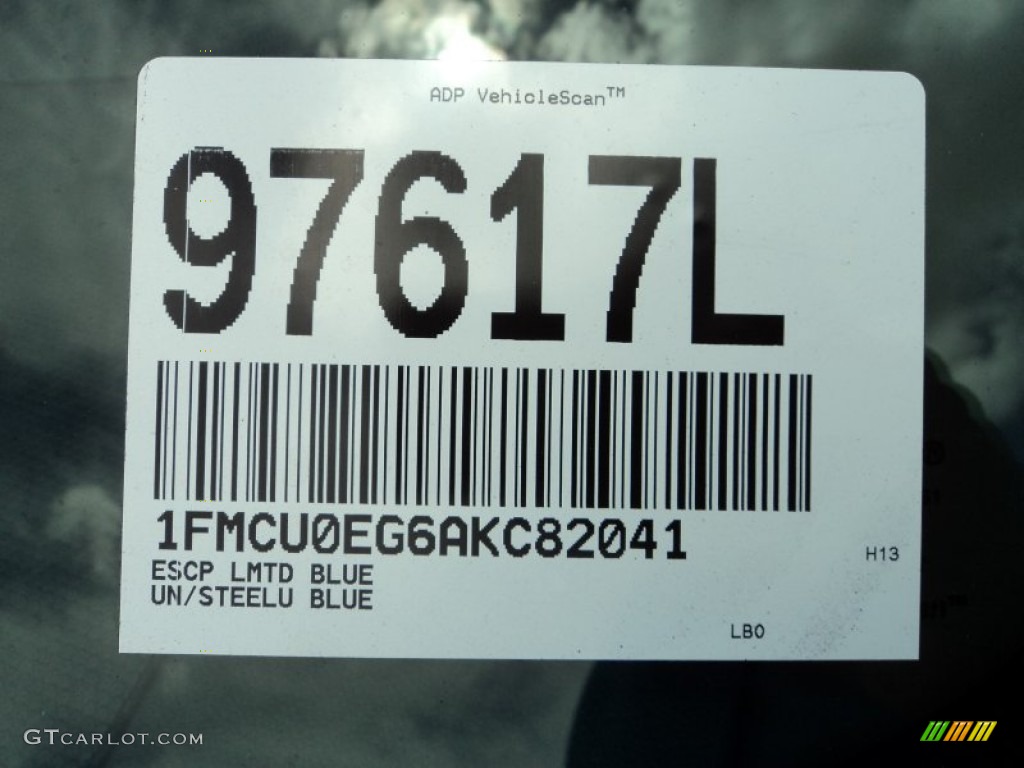 2010 Escape Limited V6 - Steel Blue Metallic / Charcoal Black photo #34