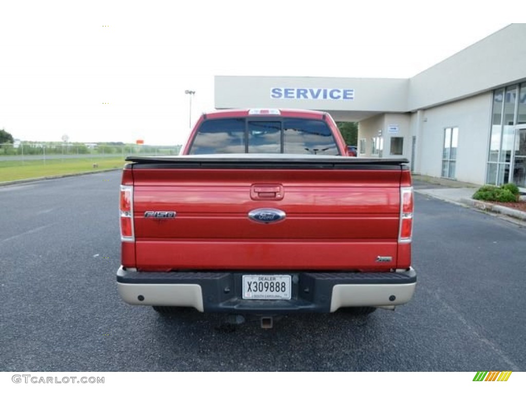 2010 F150 Lariat SuperCrew - Red Candy Metallic / Tan photo #6