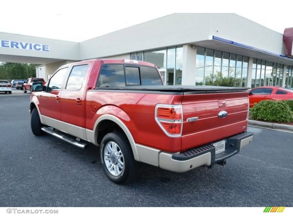 2010 F150 Lariat SuperCrew - Red Candy Metallic / Tan photo #7