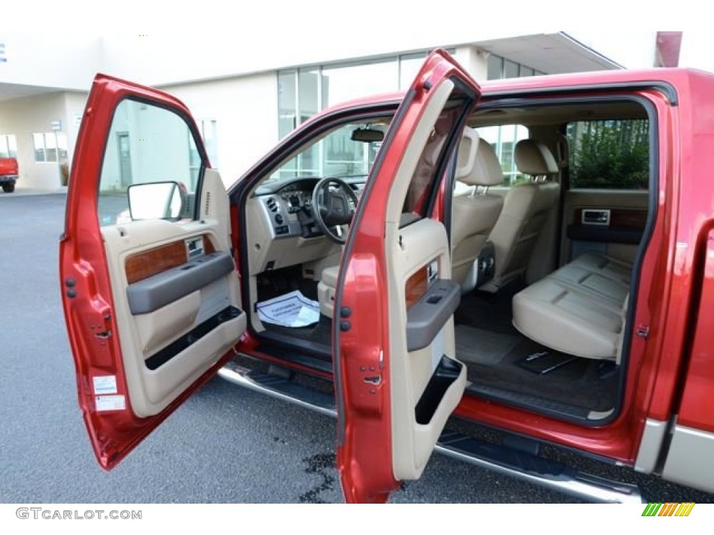 2010 F150 Lariat SuperCrew - Red Candy Metallic / Tan photo #12