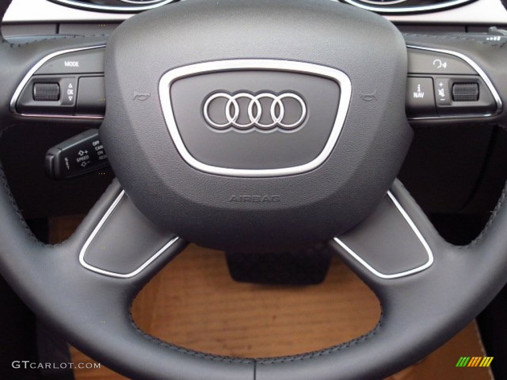 2014 Audi A4 2.0T Sedan Black Steering Wheel Photo #84815301