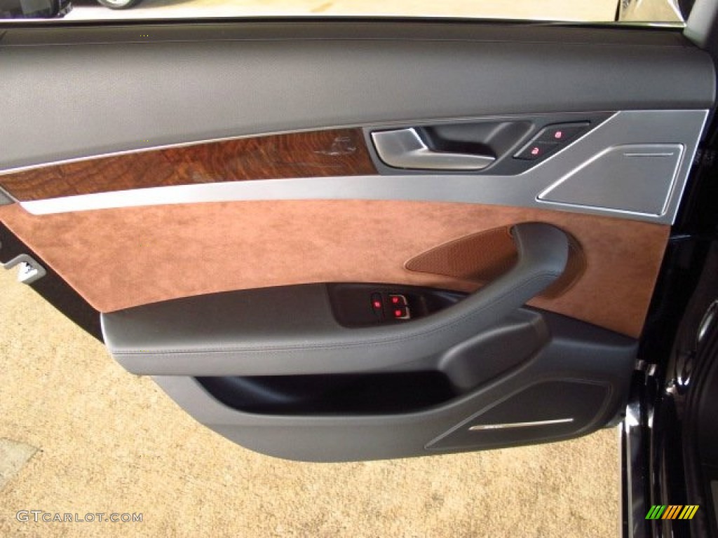 2014 Audi A8 L 4.0T quattro Nougat Brown Door Panel Photo #84815766