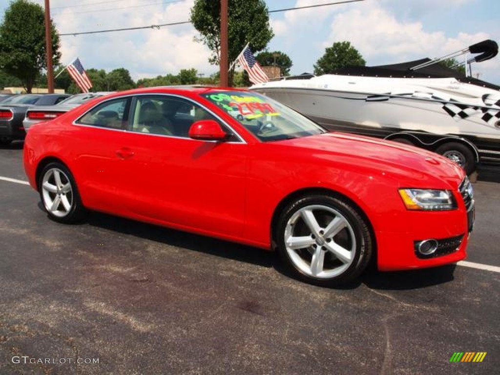 2009 A5 3.2 quattro Coupe - Brilliant Red / Linen Beige photo #2