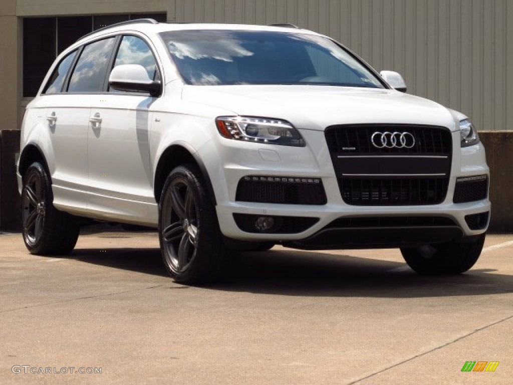 Glacier White Metallic 2014 Audi Q7 3.0 TDI quattro S Line Package Exterior Photo #84816219