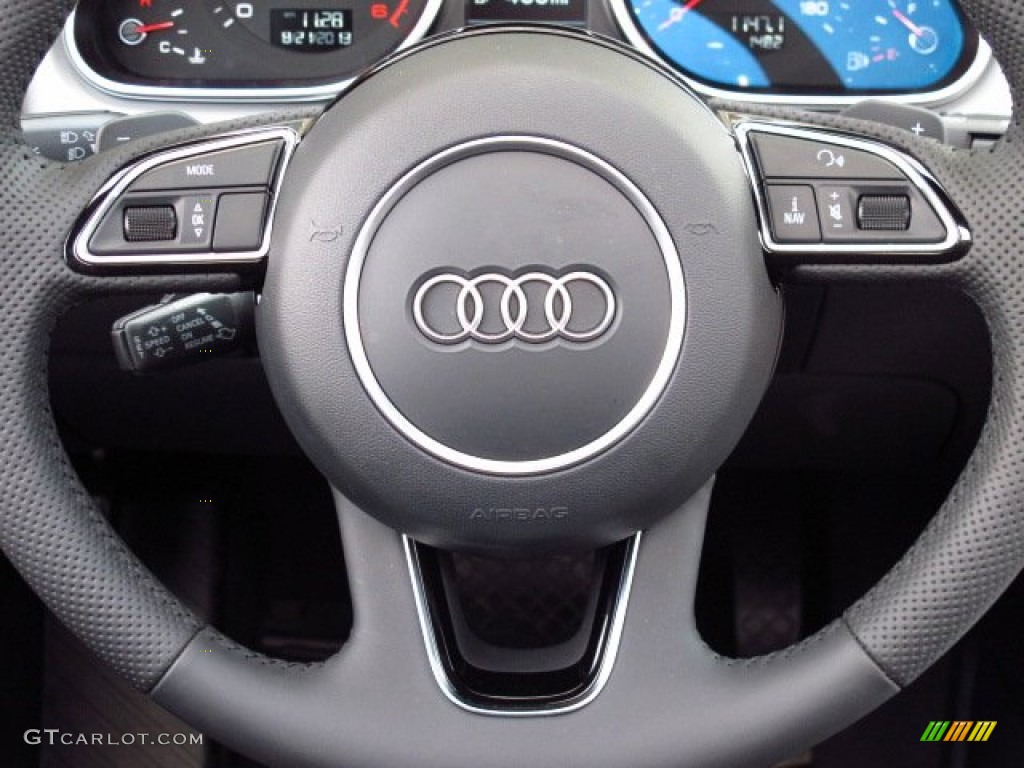 2014 Audi Q7 3.0 TDI quattro S Line Package Black Steering Wheel Photo #84816690