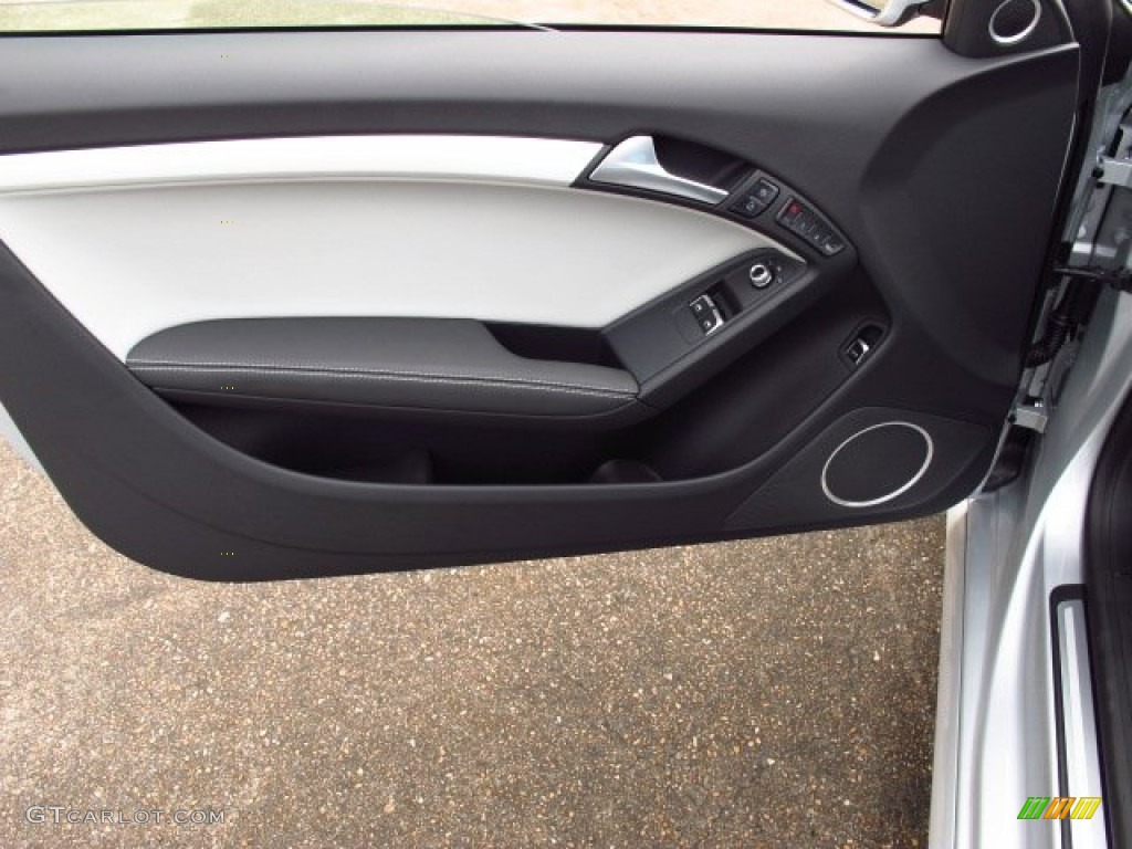 2014 Audi S5 3.0T Premium Plus quattro Coupe Black/Lunar Silver Door Panel Photo #84817842