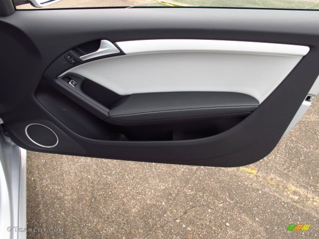 2014 Audi S5 3.0T Premium Plus quattro Coupe Black/Lunar Silver Door Panel Photo #84817881