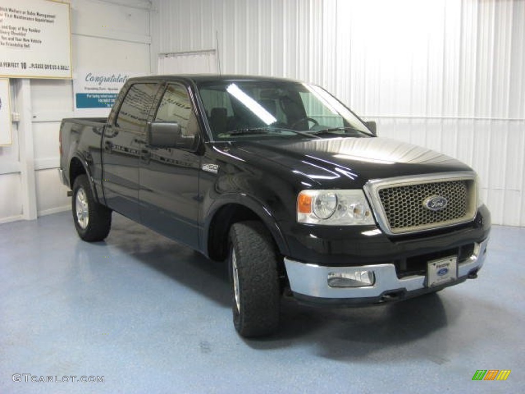 2004 F150 Lariat SuperCrew 4x4 - Black / Black photo #1