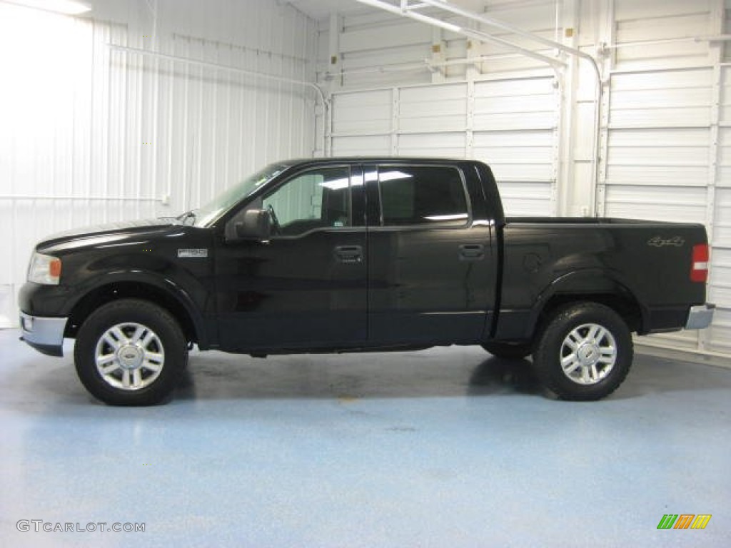 2004 F150 Lariat SuperCrew 4x4 - Black / Black photo #2
