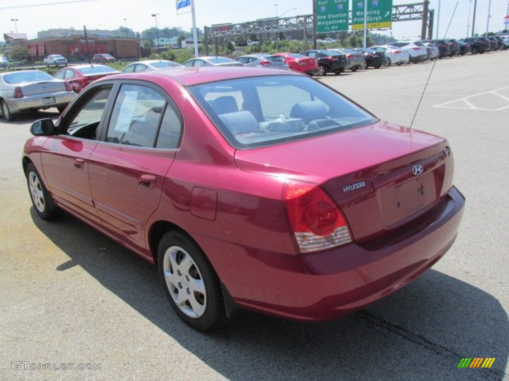 2005 Elantra GLS Sedan - Electric Red Metallic / Gray photo #6