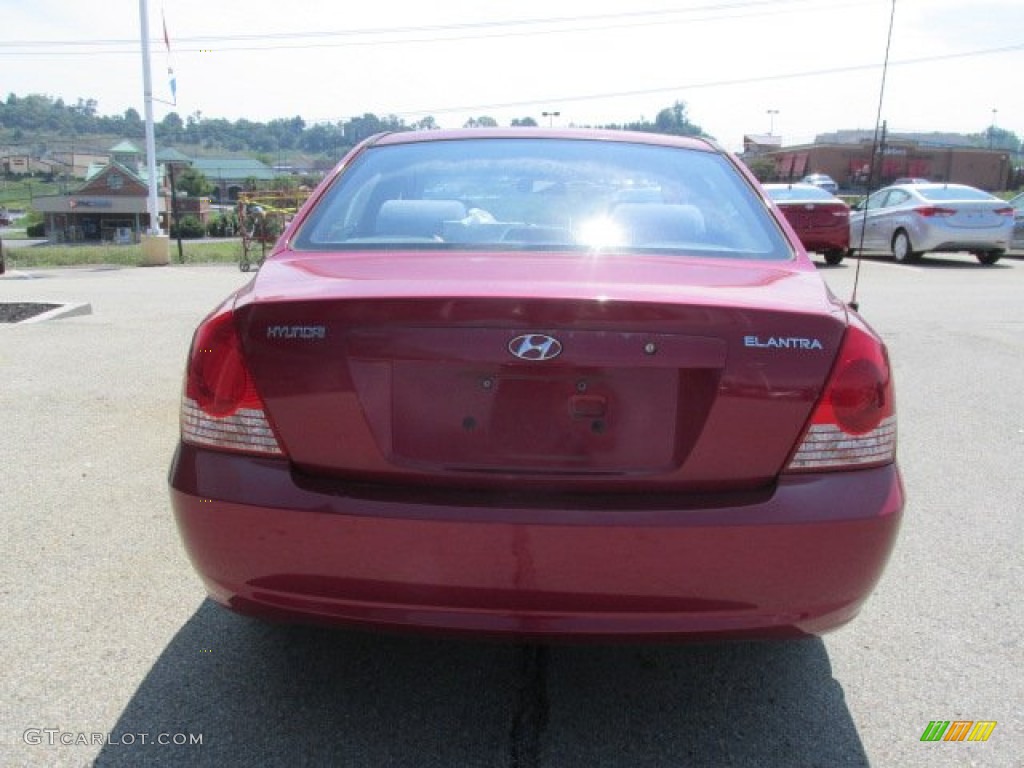 2005 Elantra GLS Sedan - Electric Red Metallic / Gray photo #7