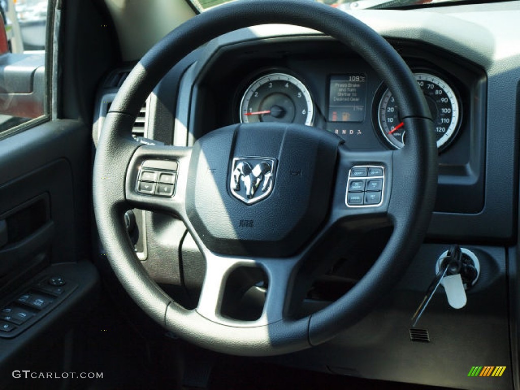 2014 Ram 1500 Tradesman Quad Cab 4x4 Black/Diesel Gray Steering Wheel Photo #84818913