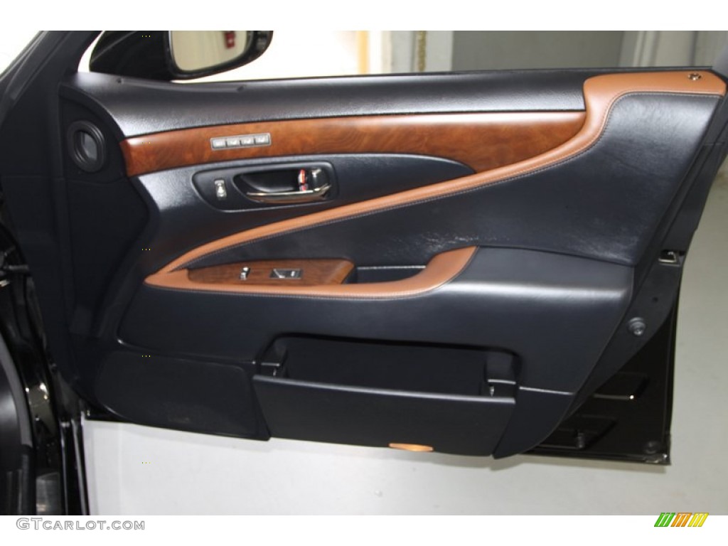 2010 Lexus LS 460 Black/Saddle Tan Door Panel Photo #84819177