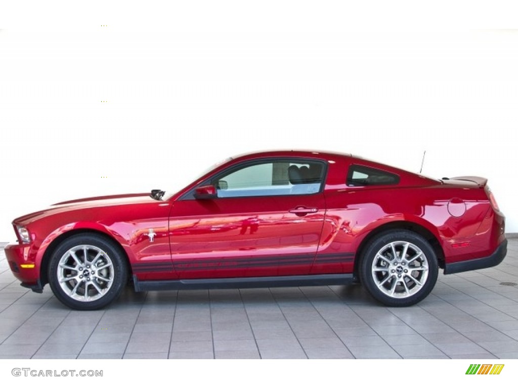 2010 Mustang V6 Premium Coupe - Red Candy Metallic / Charcoal Black photo #2