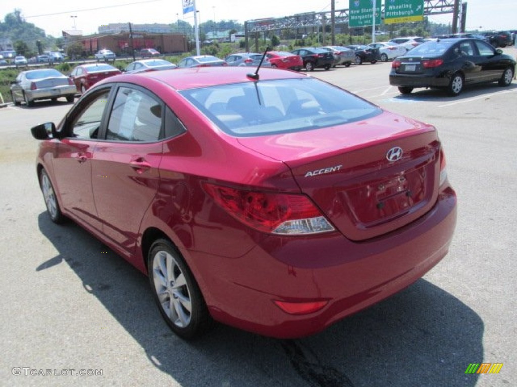 2012 Accent GLS 4 Door - Boston Red / Beige photo #7