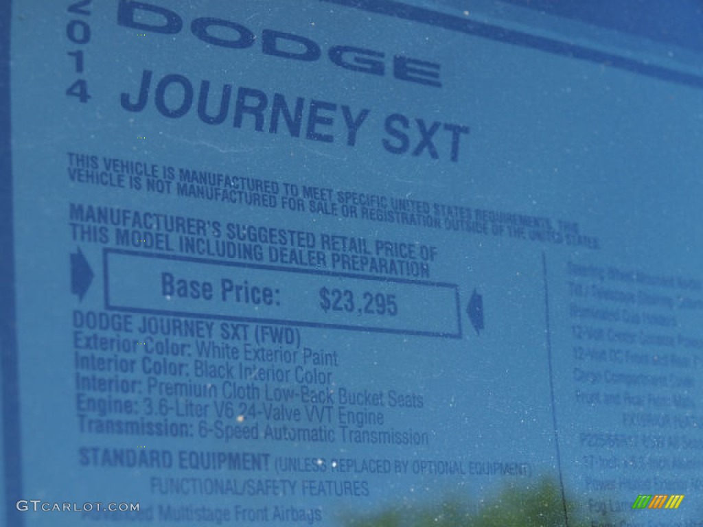 2014 Dodge Journey SXT Window Sticker Photo #84821037