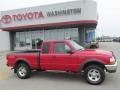 1999 Bright Red Ford Ranger XLT Extended Cab 4x4  photo #2