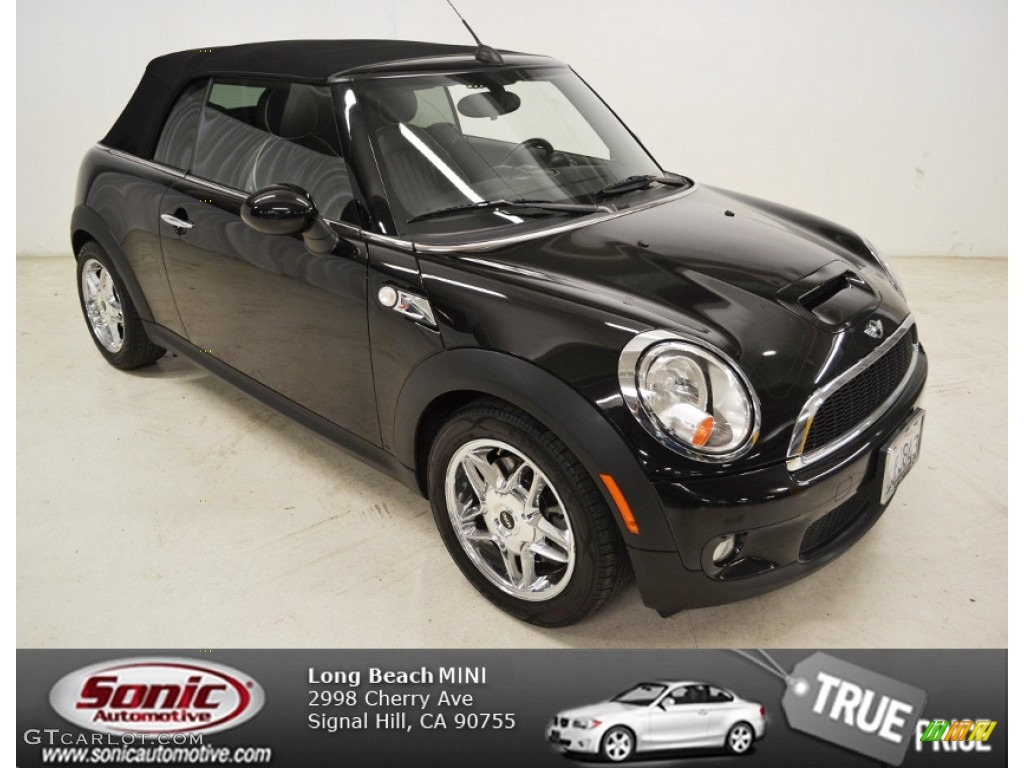 2009 Cooper S Convertible - Midnight Black / Punch Carbon Black Leather photo #1