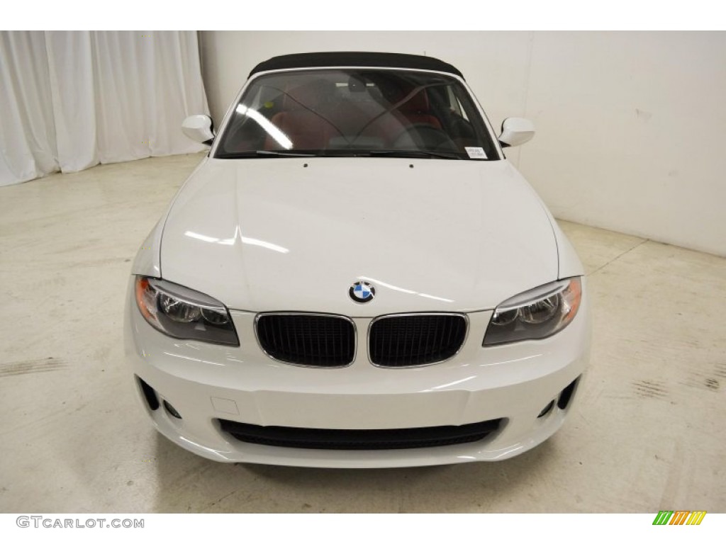 2013 1 Series 128i Convertible - Alpine White / Coral Red photo #4
