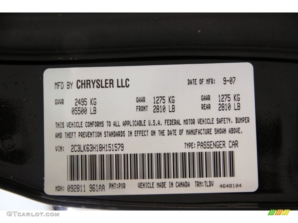 2008 300 C HEMI AWD - Brilliant Black Crystal Pearl / Dark Slate Gray photo #35