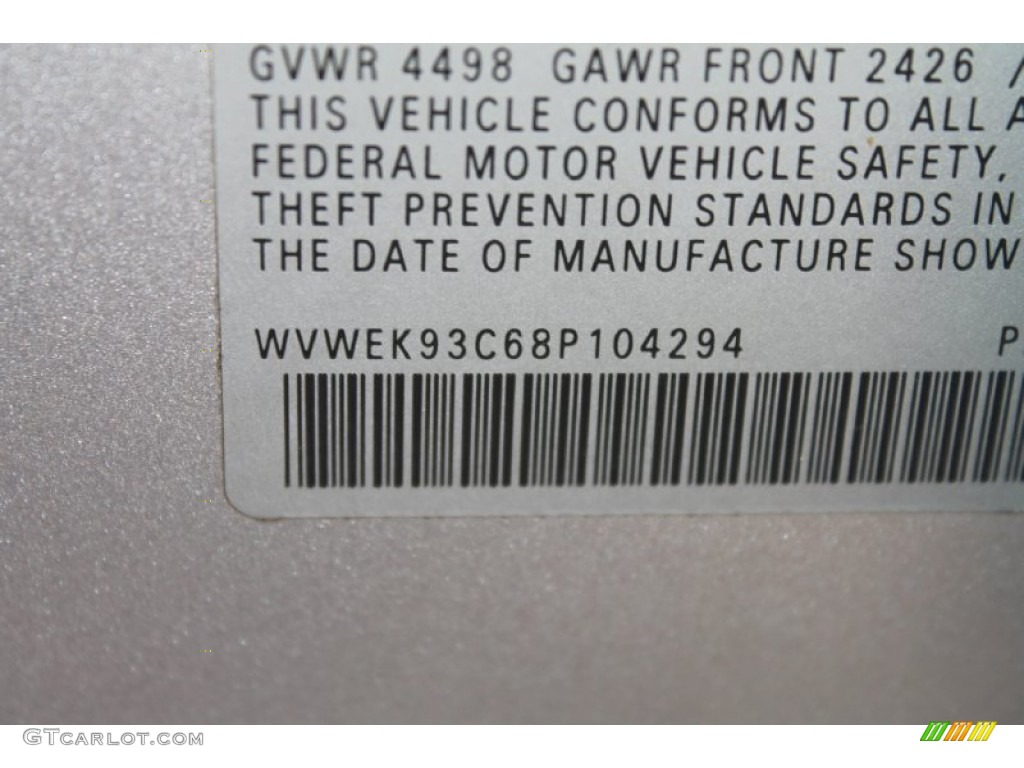 2008 Passat Lux Sedan - Reflex Silver / Black photo #50