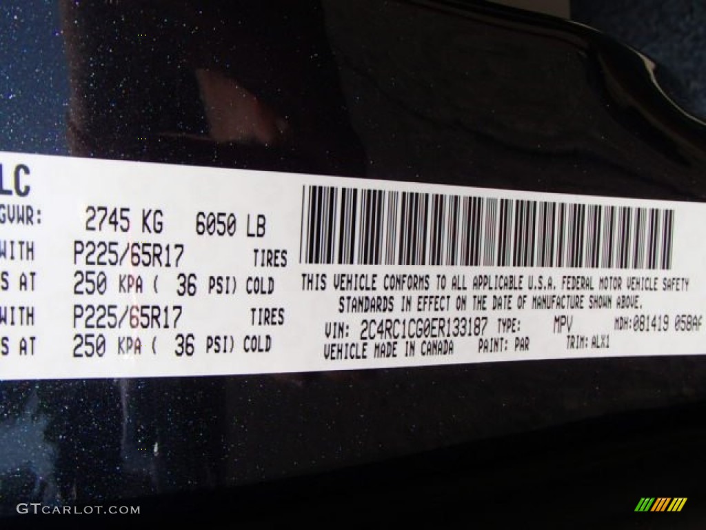 2014 Town & Country Color Code PAR for Maximum Steel Metallic Photo #84834633