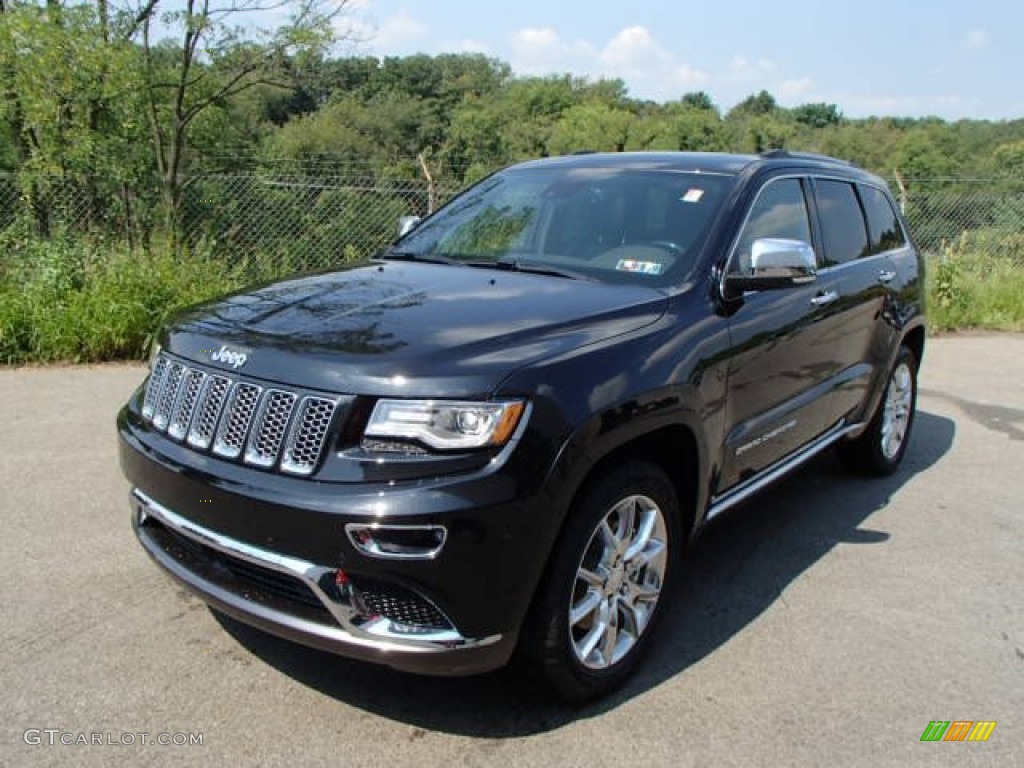 2014 Grand Cherokee Summit 4x4 - Brilliant Black Crystal Pearl / Summit Grand Canyon Jeep Brown Natura Leather photo #2