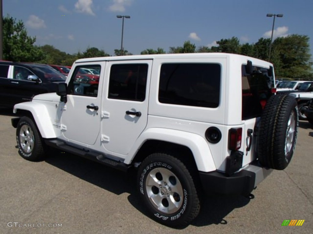 Bright White 2014 Jeep Wrangler Unlimited Sahara 4x4 Exterior Photo #84837030