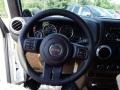 Black/Dark Saddle 2014 Jeep Wrangler Unlimited Sahara 4x4 Steering Wheel