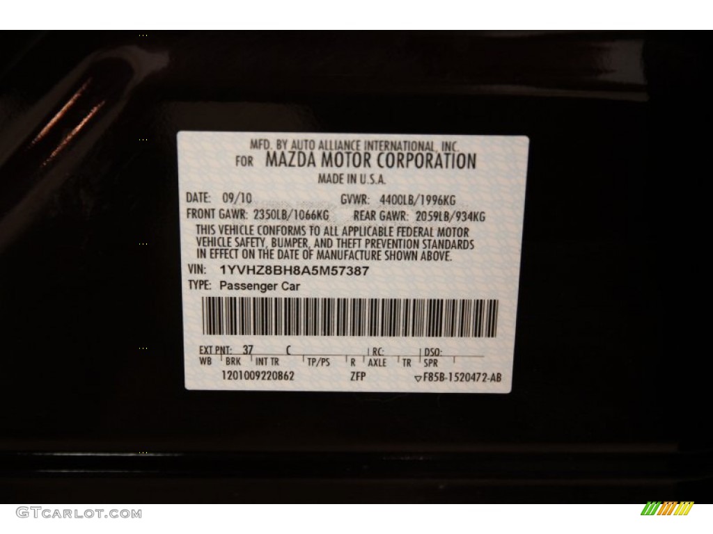 2010 MAZDA6 i Sport Sedan - Black Cherry Metallic / Black photo #17