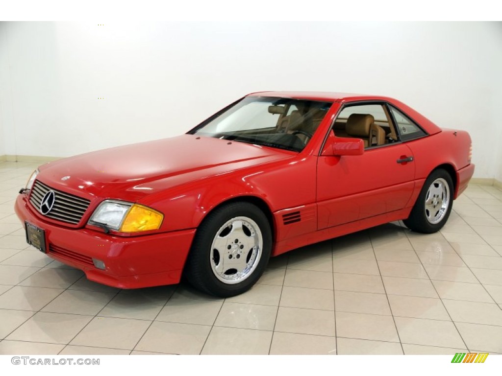 1991 SL Class 300 SL Roadster - Signal Red / Palomino photo #4
