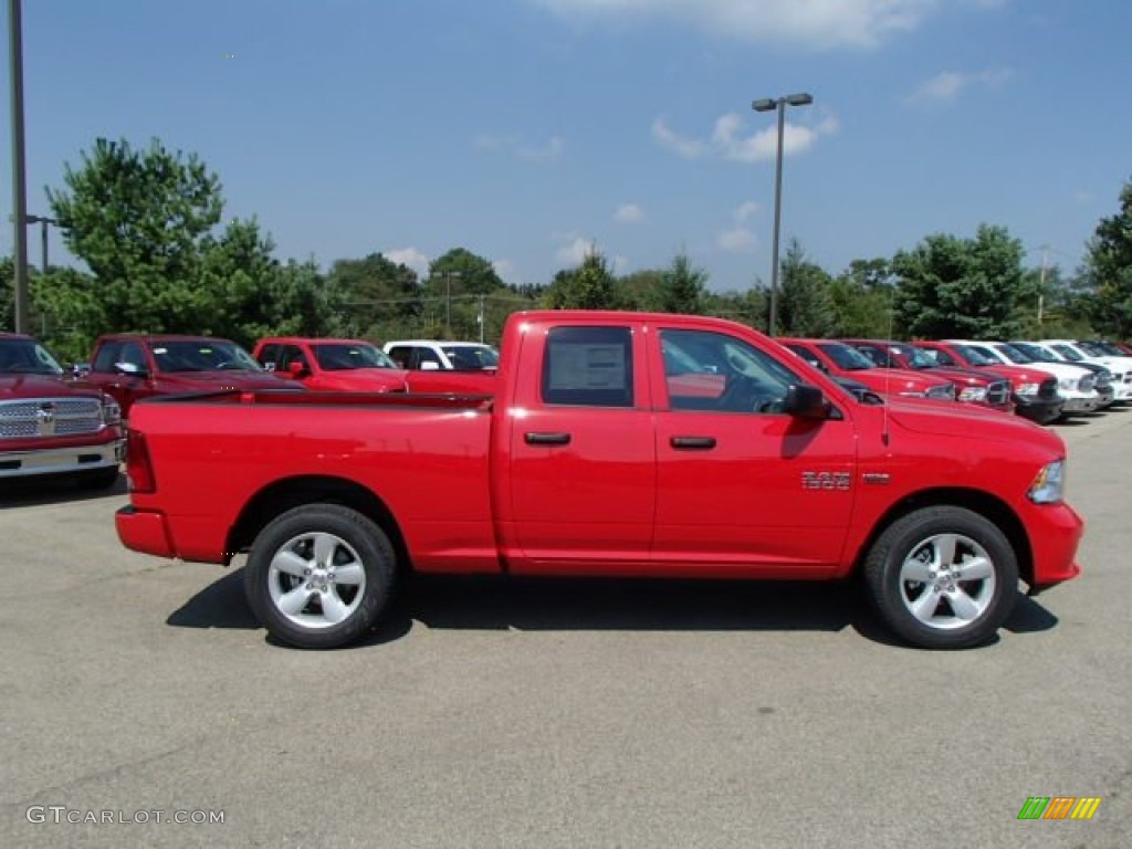 2014 1500 Express Quad Cab 4x4 - Flame Red / Black/Diesel Gray photo #5