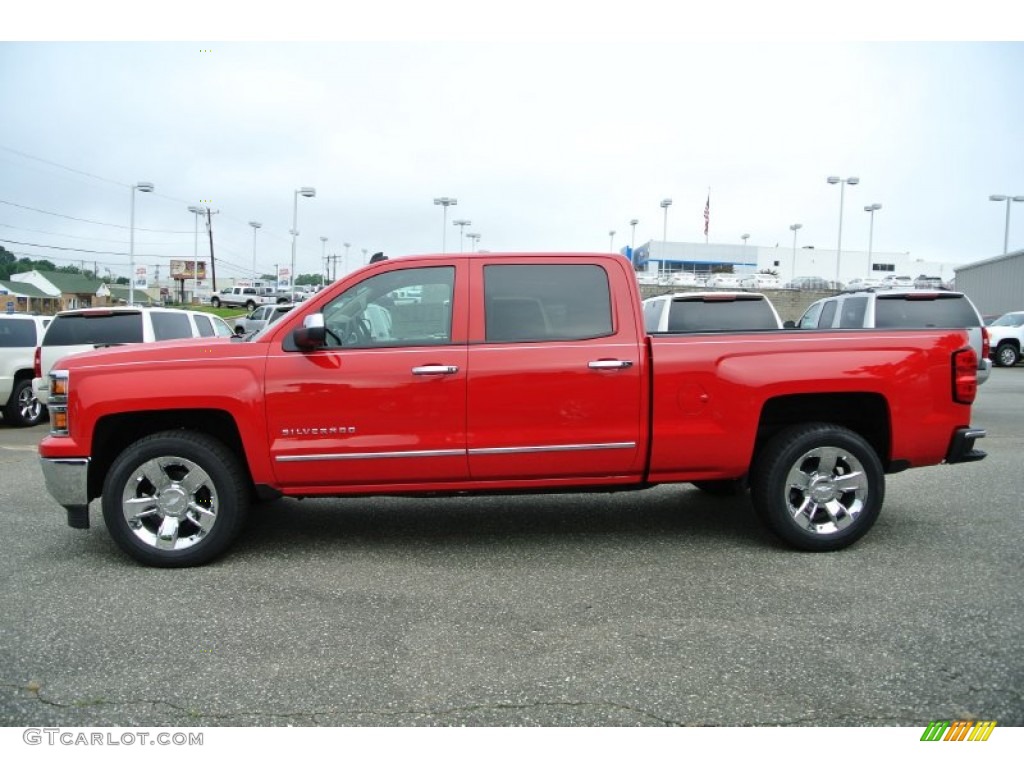 2014 Silverado 1500 LTZ Crew Cab - Victory Red / Cocoa/Dune photo #3