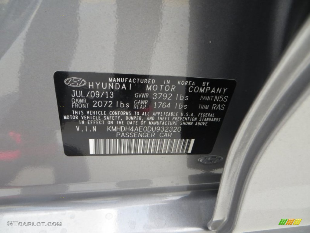 2013 Elantra GLS - Titanium Gray Metallic / Gray photo #31