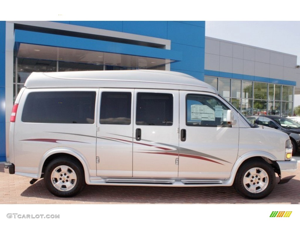 2012 Express 1500 Passenger Conversion Van - Sheer Silver Metallic / Medium Pewter photo #12